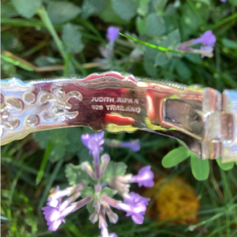 JUDITH RIPKA Bracelet Amethyst 925 Sterling Silver Hinged Cuff - Picture 8 of 10